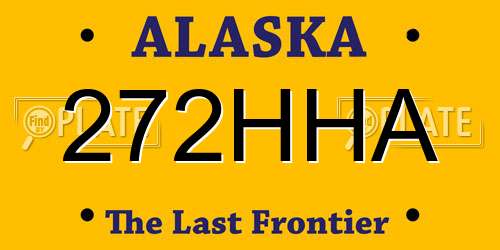 272HHA Alaska License Plate