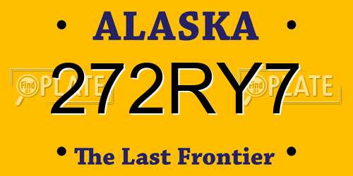 272RY7 Alaska License Plate