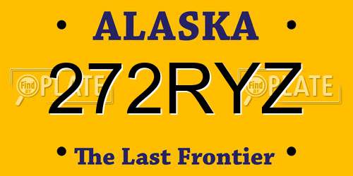 272RYZ Alaska License Plate