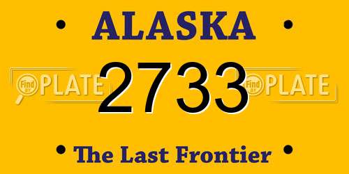 2733 Alaska License Plate