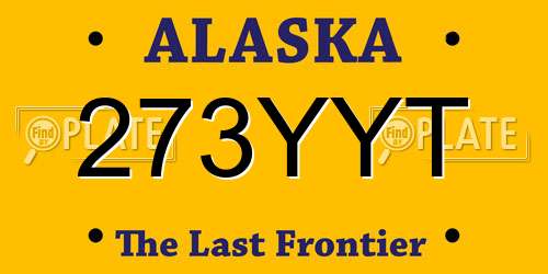 273YYT Alaska License Plate