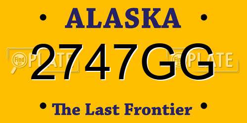 2747GG Alaska License Plate