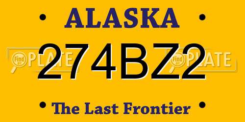 274BZ2 Alaska License Plate