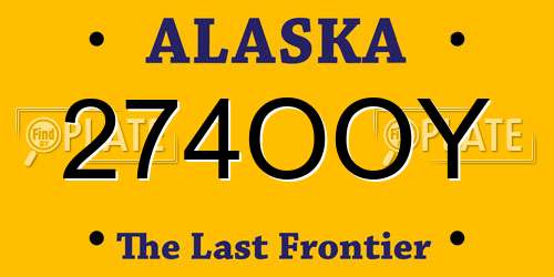 274OOY Alaska License Plate