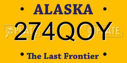 274QOY Alaska License Plate
