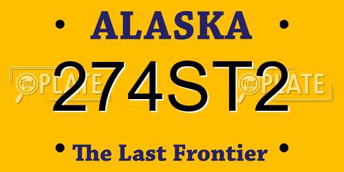 274ST2 Alaska License Plate