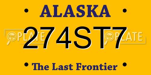 274ST7 Alaska License Plate