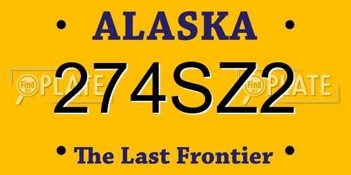 274SZ2 Alaska License Plate