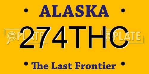 274THC Alaska License Plate