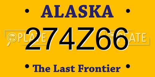274Z66 Alaska License Plate