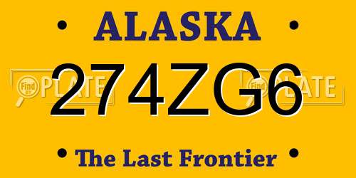 274ZG6 Alaska License Plate