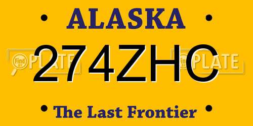274ZHC Alaska License Plate