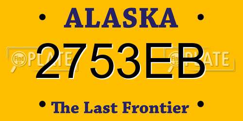 2753EB Alaska License Plate