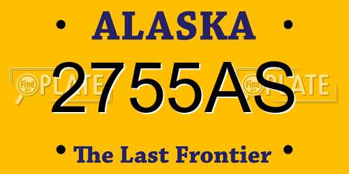 2755AS Alaska License Plate