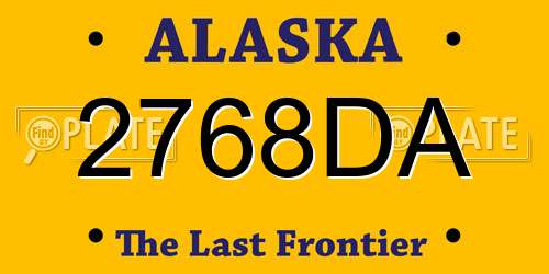 2768DA Alaska License Plate