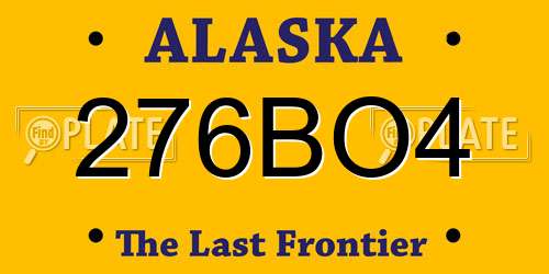 276BO4 Alaska License Plate