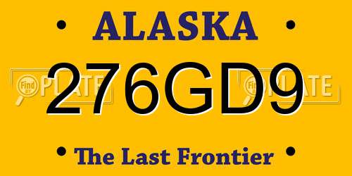 276GD9 Alaska License Plate