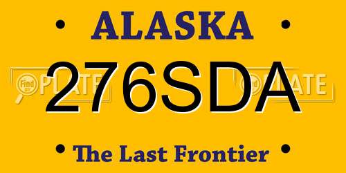 276SDA Alaska License Plate