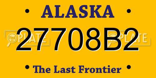 27708B2 Alaska License Plate