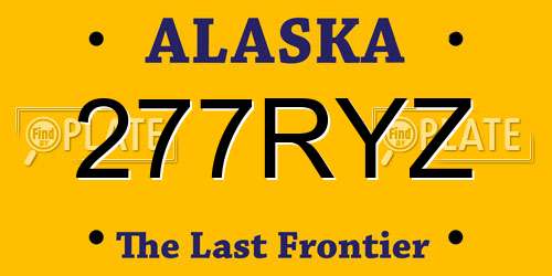 277RYZ Alaska License Plate