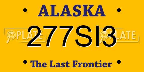277SI3 Alaska License Plate