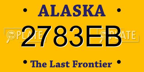 2783EB Alaska License Plate