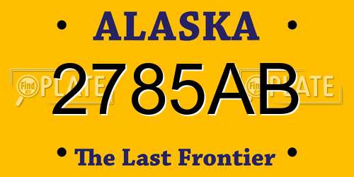 2785AB Alaska License Plate