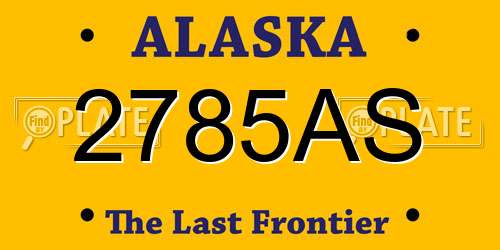 2785AS Alaska License Plate