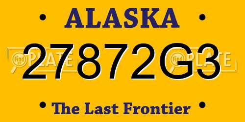 27872G3 Alaska License Plate