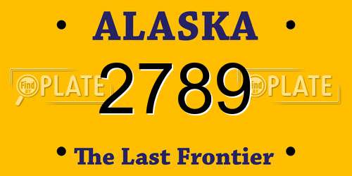 2789 Alaska License Plate
