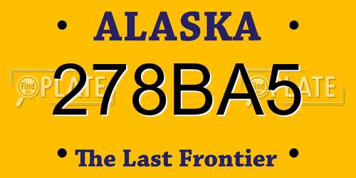 278BA5 Alaska License Plate