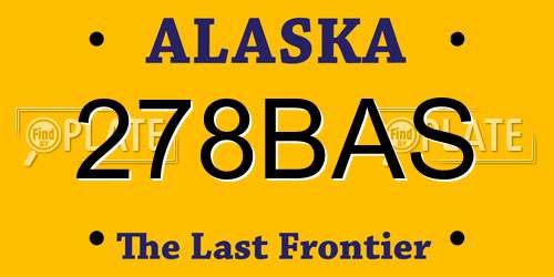 278BAS Alaska License Plate