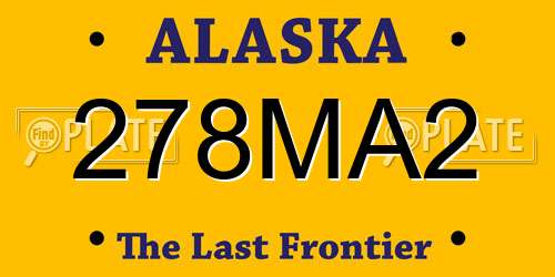 278MA2 Alaska License Plate