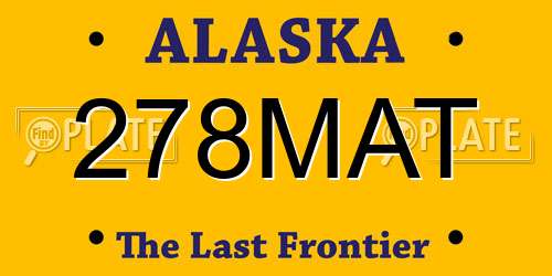 278MAT Alaska License Plate