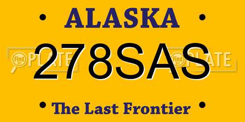 278SAS Alaska License Plate