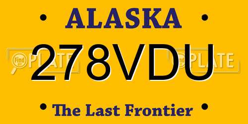 278VDU Alaska License Plate
