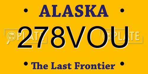 278VOU Alaska License Plate