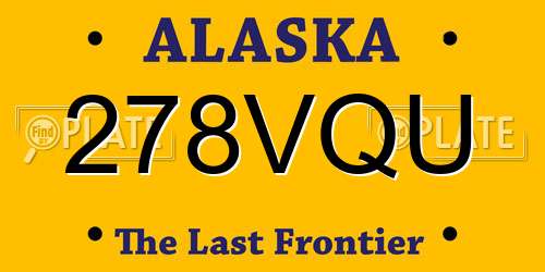 278VQU Alaska License Plate