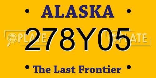 278Y05 Alaska License Plate