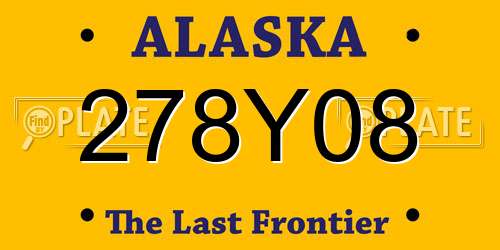 278Y08 Alaska License Plate