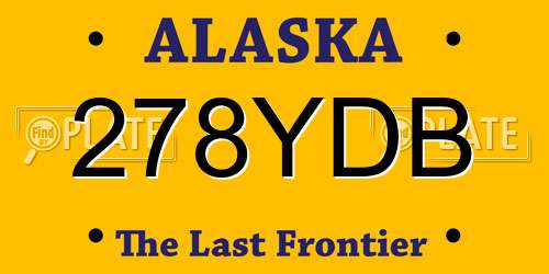278YDB Alaska License Plate