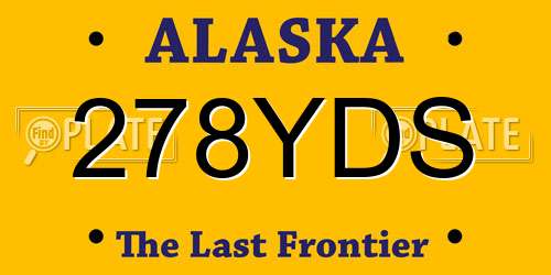 278YDS Alaska License Plate