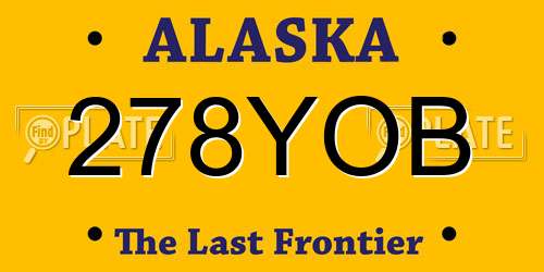 278YOB Alaska License Plate