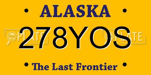 278YOS Alaska License Plate