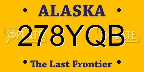278YQB Alaska License Plate
