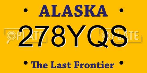 278YQS Alaska License Plate
