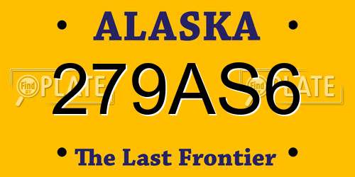 279AS6 Alaska License Plate