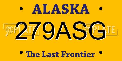 279ASG Alaska License Plate