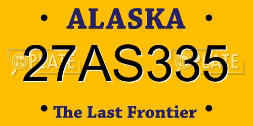 27AS335 Alaska License Plate