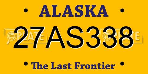 27AS338 Alaska License Plate